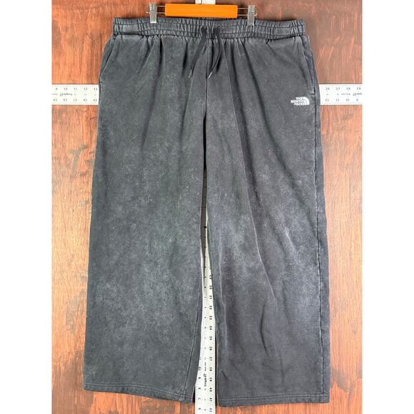The North Face Wide Leg Acid Wash Sweatpants Athleisure Black Gray Womens XL - Picture 2 of 12